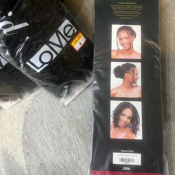 LoMe Naturally Kinky Braid Hair Extensions Color 4 (Set of 4 packages) - Picture 2 of 2